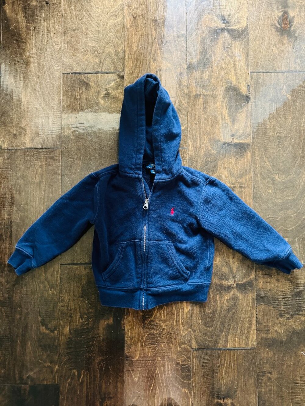 Polo Ralph Lauren Zip Up Hoodie Toddler 3T Navy Blue Two Pocket Fleece. Name of
